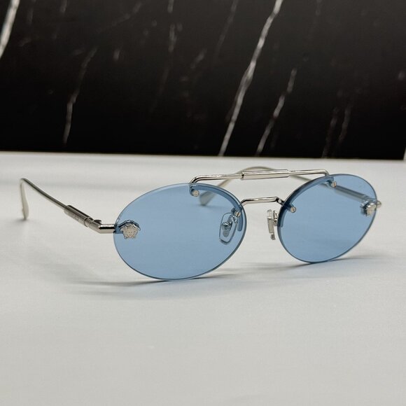 NEW VERSACE VE2295 1000/1 SUNGLASSES BLUE WOMEN VERSACE VE2295 10001 main image 7